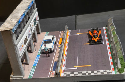 1:64 Diecast Lighted Formula 1 Racetrack Paddock Diorama