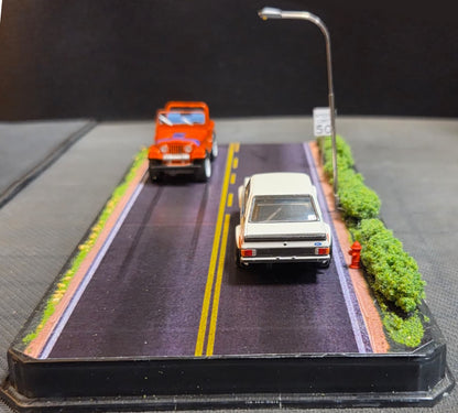 1:64 Diecast Road Diorama — Clear Acrylic Display Case