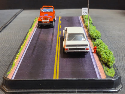 1:64 Diecast Road Diorama — Clear Acrylic Display Case