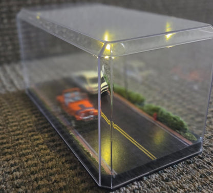1:64 Diecast Road Diorama — Clear Acrylic Display Case