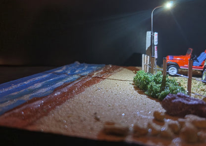 1:64 Diecast Lighted Beach Scene Diorama
