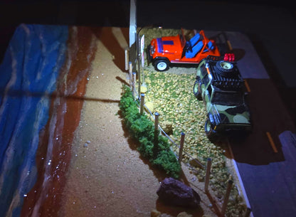 1:64 Diecast Lighted Beach Scene Diorama
